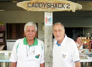 Wednesday winner Sus Ige, left, with runner-up Dale Murphy.